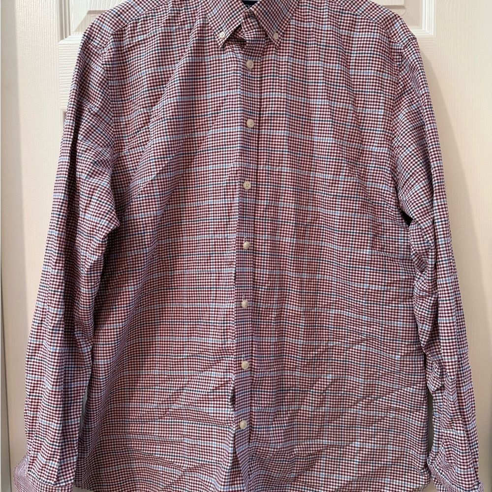 Hackett Men's Casual Checkered Shirt - Red and Blue XL